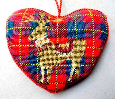 Coeur écossais renne canevvas de tapisserie
